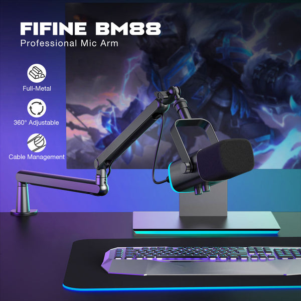 FIFINE BM88 LOW-PROFILE MICROPHONE ARM STAND