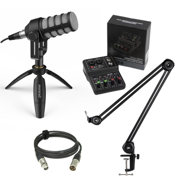 Saramonic SR-BV1 Podcast Microphone with Audio Mixer - Xlr Cable - Boom Mic Arm